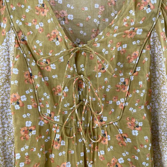 DANIEL RAINN Blouse Size Small NWT Trinity Floral Linen Blend Peasant Top Boho - Picture 7 of 13